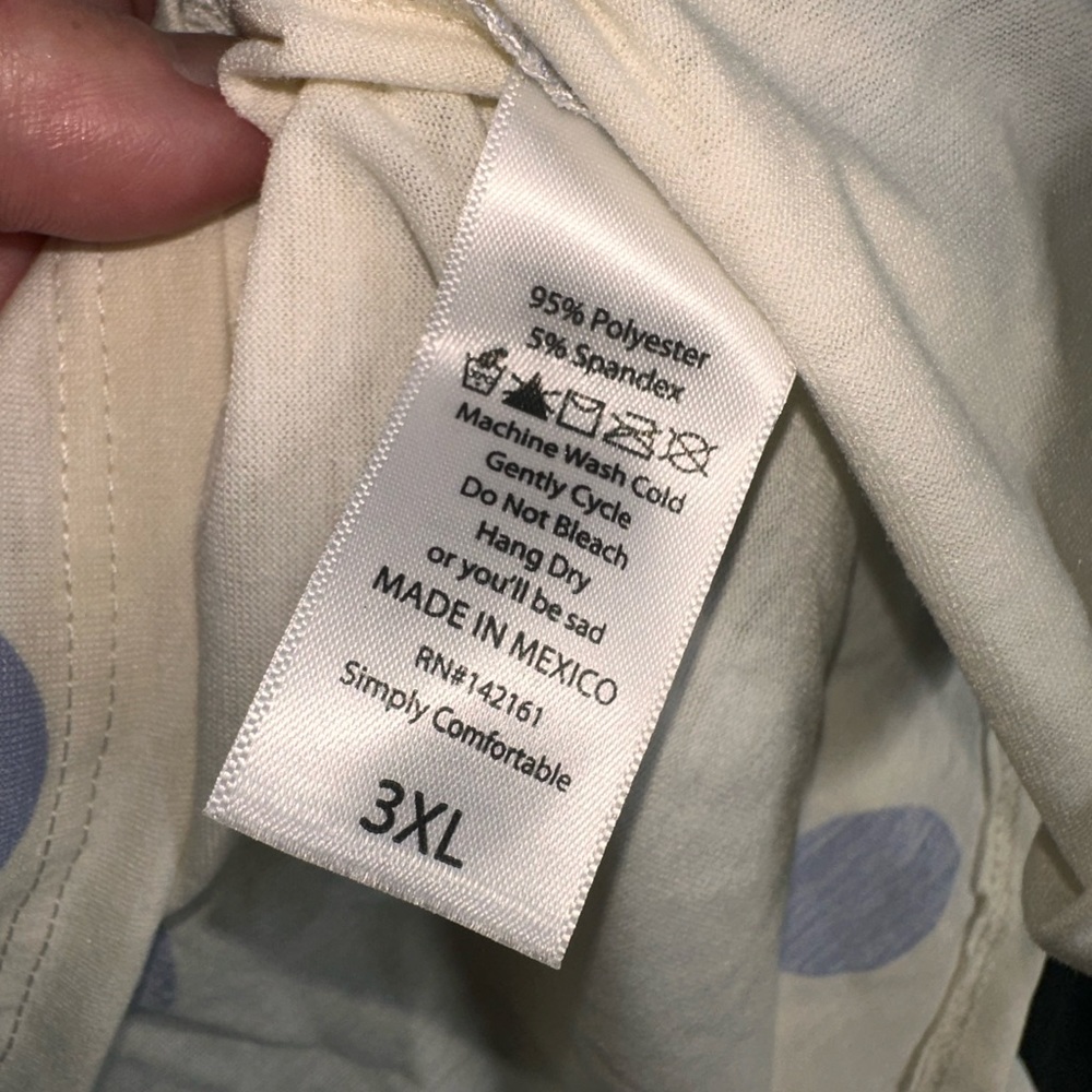 Lularoe 3X off white Lynnae with‎ large lavender polka dots.NWT. 😍😍😍 - Picture 6 of 9